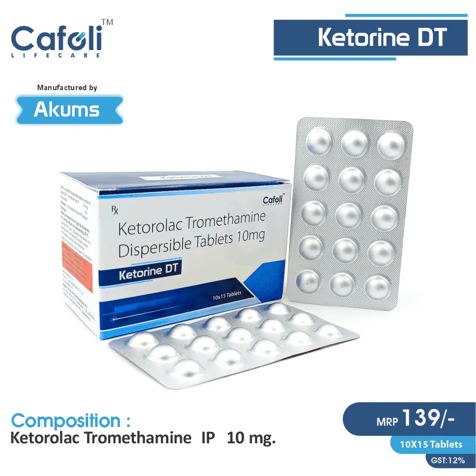 Ketorolac 10mg Dispersible Tablet at Best Price in PCD Pharma Franchise for Analgesic and Pain Relief.